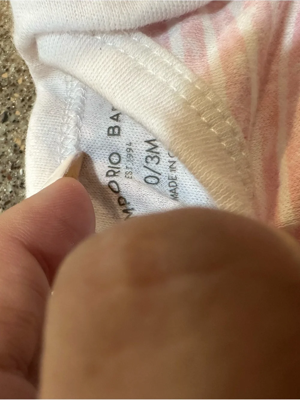 Pink and White Striped Baby Onesie